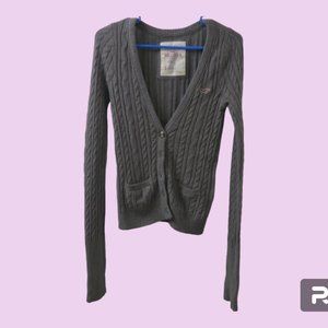 Hollister knitted sweater blouse with pockets rabbit hair blend in gray size L